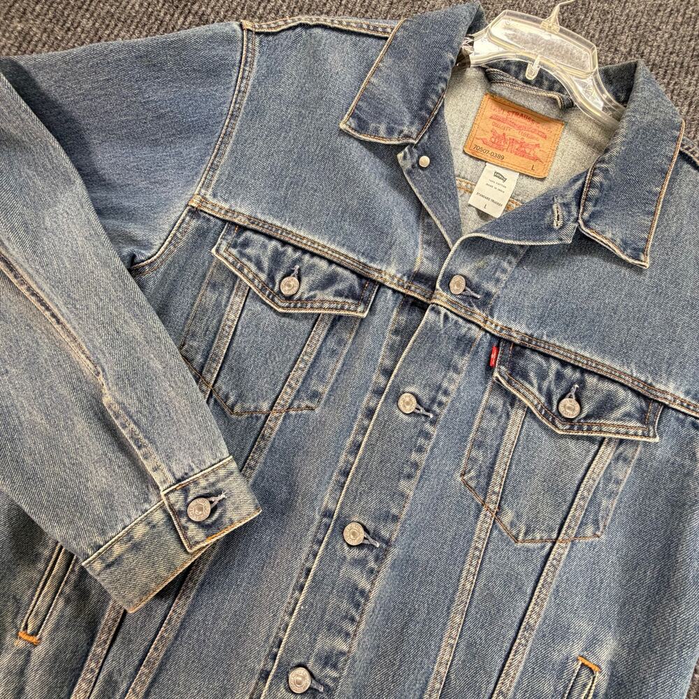 Levi’s 70507 Standard Trucker Denim Jacket Men’s L Blue Jean Cotton Classic